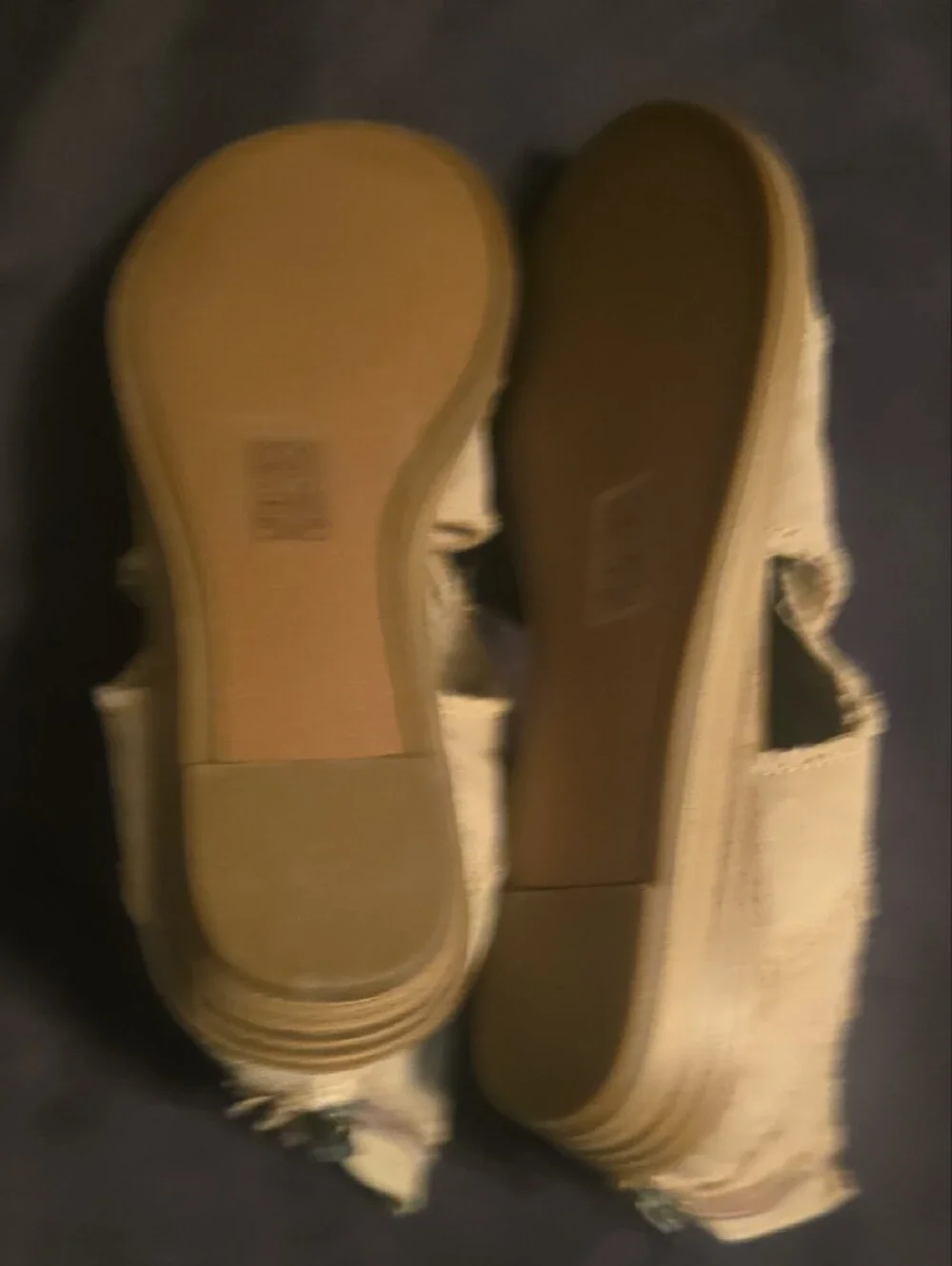 Blowfish Beige Frayed Canvas Slide Sandals